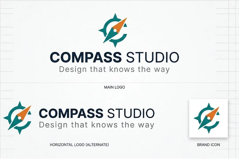 Gemini's attempt at the Compass Studio logo.