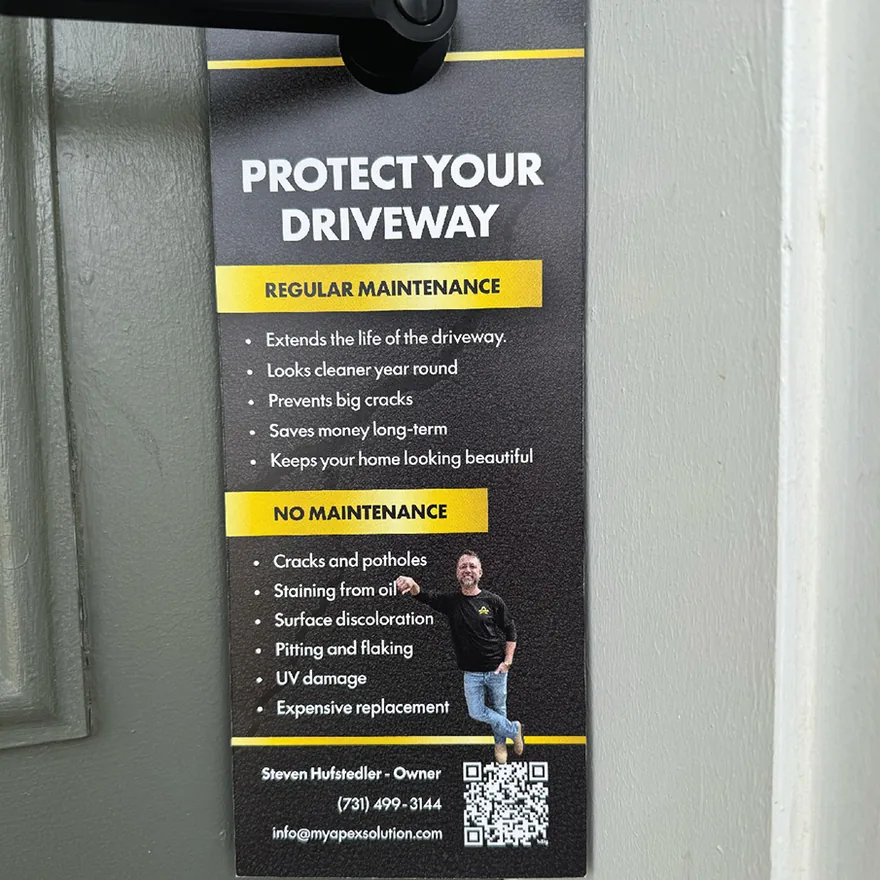 Apex Solutions: Door hanger, back
