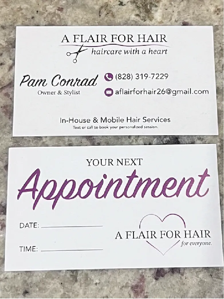 A Flair For Hair: Business cards