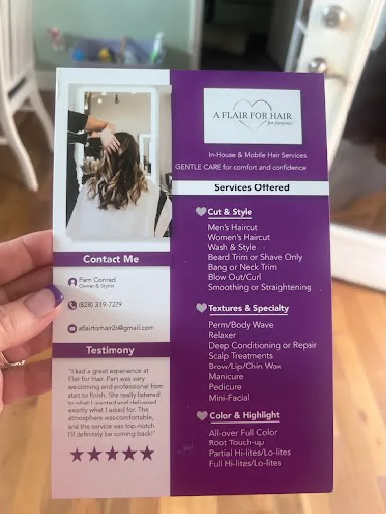 A Flair For Hair: Flyer, front